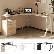 L-Shaped Computer Desk Table w/ Drawer Home Office Corner Workstation