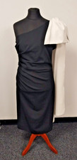 Kevan Jon Krystal Black And White One Shoulder Bow Dress Wedding Ascot See Desc