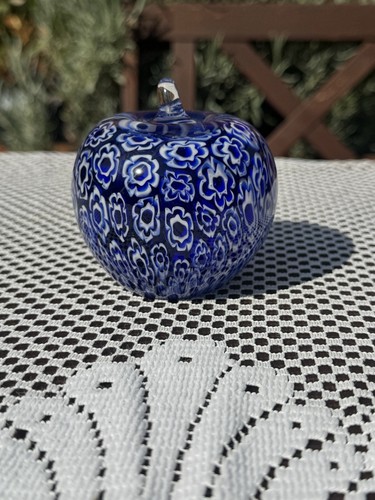Murano millefiori glass apple - glass,