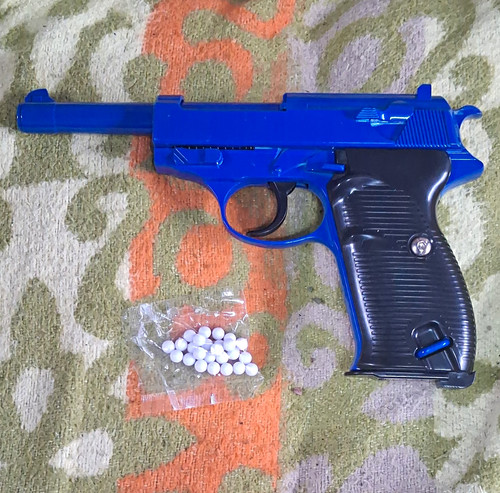 Blue black plastic paintball - black,