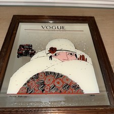 Rare Vintage Vogue Picture Mirror Inscribed Early February 1919, 11”wide,13”tall
