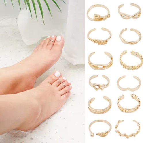 Set toe rings - toe, gold