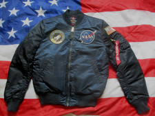 ALPHA INDUSTRIES NASA 100TH SPACE SHUTTLE MISSION MA1 bomber pilot JACKET COAT S