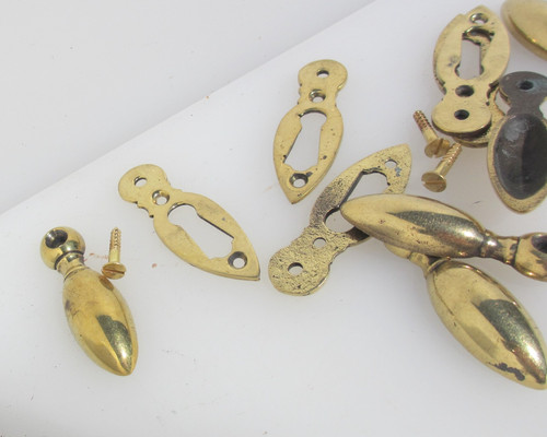 Victorian brass keyhole cover - brass,