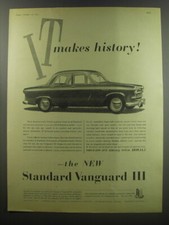 1955 Standard Vanguard III Car Ad - It makes history