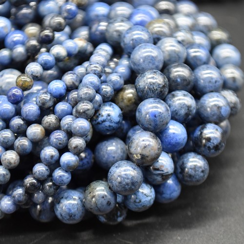 Dumortierite round beads - dumortierite, grade
