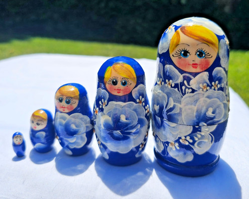 Russian wooden blue white - russian,