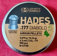 JSB Hades Diabolo Pellets .177 4.5mm Air pistol Air Rifle QTY 500
