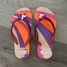 Havaianas Kids Slim Glitter II Unicorn Sliders Flip Flops- UK 10.5-11.5 EU 27/28