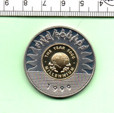 1999 GUERNSEY GENUINE MILLENNIUM BI-METAL FIVE POUND COIN (195)
