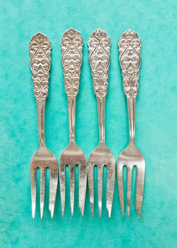 Swedish floral cake forks