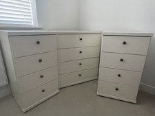 John Lewis MARLOW Bedroom Furniture - 4 Drawer Chest Wide (1) & Narrow (2) White