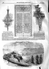 Old Antique Print 1854 Ireland Youghal Cork Gate George'S Hall Liverpool 19th