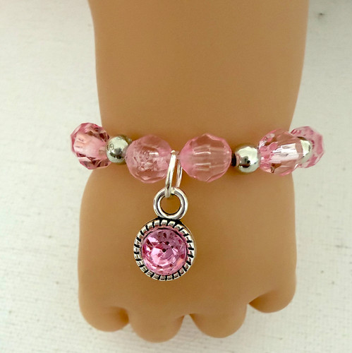 Dolls bracelet pink silver - dolls,