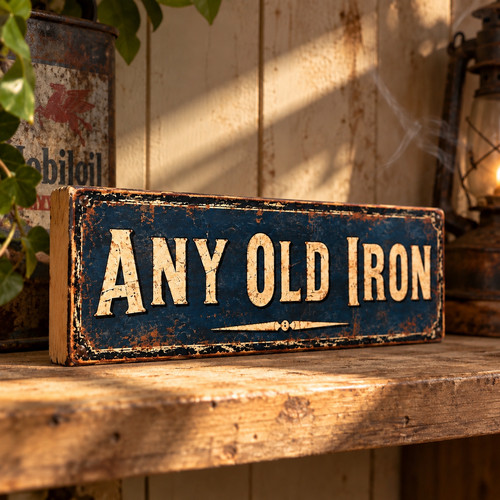 Vintage style sign any - , old