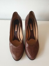Unique Marni Brown Court Shoes, Plexiglas Forest Green High Heels, Size IT38