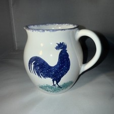 Vintage 1994 jug Hinchcliffe & Barber Dorset Delft cockerel blue Saville Pottery