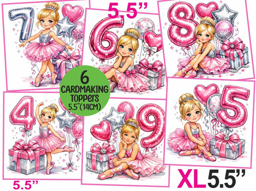 Ballet card toppers birthday - card,