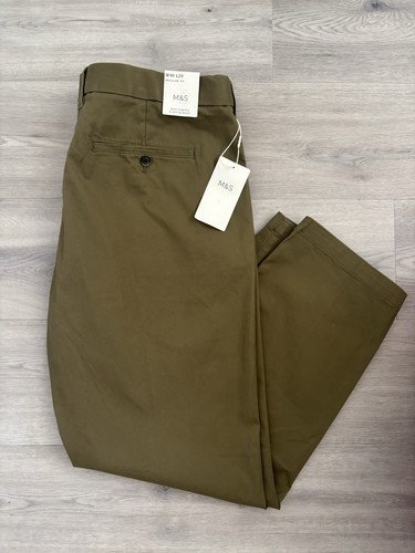 Mens khaki green regular - m&s,
