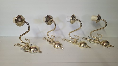 Vintage brass wall sconce - ,