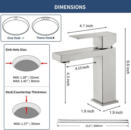 Stainless steel basin mixer - stainless,