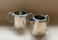 Vintage Sheffield hard soldered silver plated sugar bowl & milk jug creamer VGC