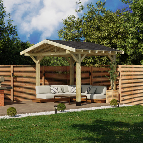 Wooden gazebo katepal black - gazebo,