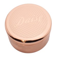 Beautifully Engraved Personalised with Name Rose Gold Round Trinket Box