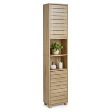 Tall bathroom cabinet oak - bathroom, cabinet,