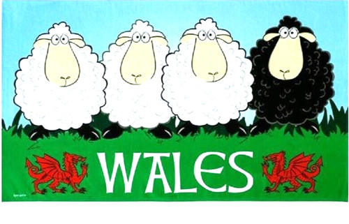 Welsh tea towel wales red - tea,