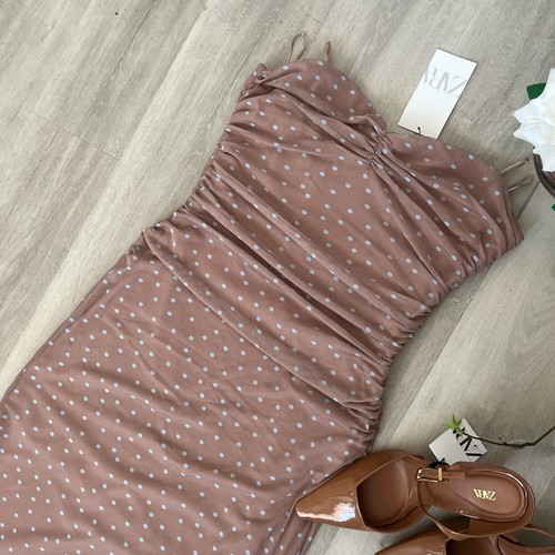 Zara nude tulle - tulle, midi
