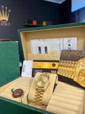 Rolex Daydate 18238 Presidential 18ct Gold Champagne Baton Dial Lh Watch Trade