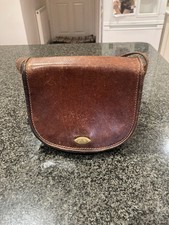 THE BRIDGE Brown Tan LEATHER Satchel CROSSBODY BAG