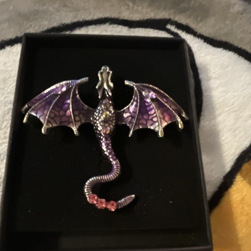 Dragon brooch pin - pin, silver