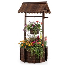 Wooden Wishing Well Planter