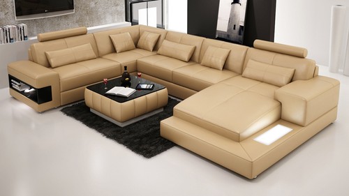 Modern large leather sofa - modern,