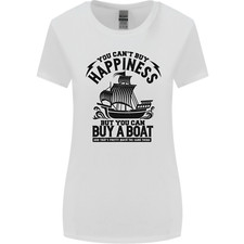 Boats You Cant Buy Happiness Sailor Sailing Womens Wider Cut T-Shirt