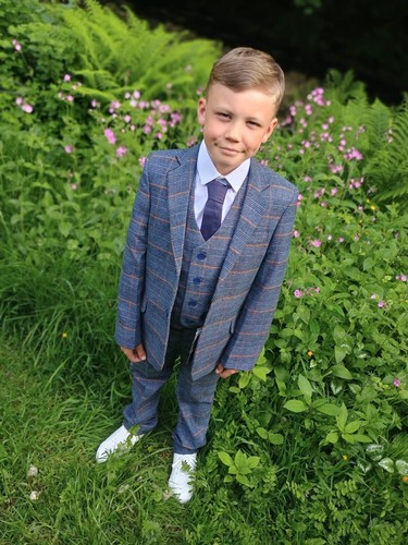 Boys piece blue checked - boys, 5