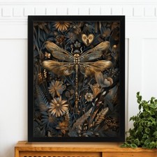Metallic Dragonfly Art Print -