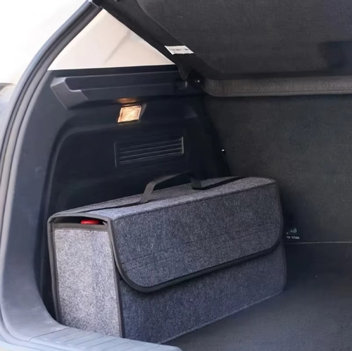 Grey car boot organiser - organiser, felt