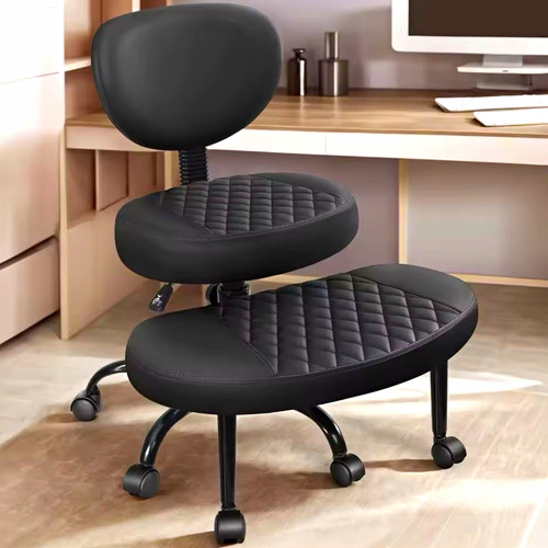 Black leather swivel - pu,