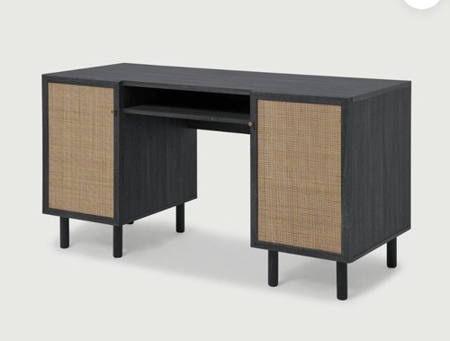 Pavia wide desk rattan - –,