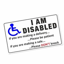 I am Disabled Stickers Door