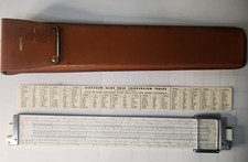 DIETZGEN MICROGLIDE Slide Rule 1734 with Leather Case & Conversion Table