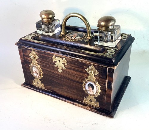 Antique coromandel desk ink - antique,