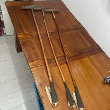 3x Vintage bamboo Polo Sticks