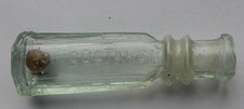 Small aqua glass Iodine poison bottle c1920's