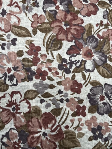 Vintage floral fabric - fabric, 70s