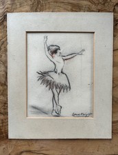 A pastel/charcoal picture of a Ballerina signed by Laura Knight