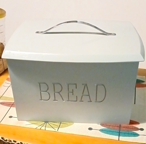 Grey wooden bread bin - wooden,